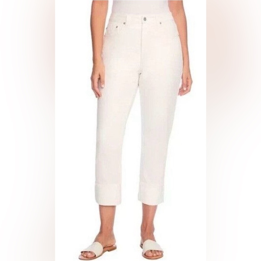 NWT Frye High-Rise Crop Jeans unCuffed Ivory Denim Women's Size 14/32